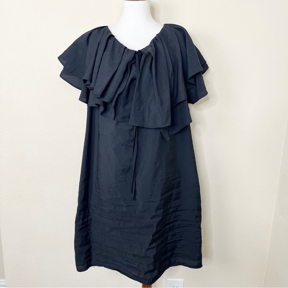 COS Ruffled Tunic Black Dress - Picture 4 of 12